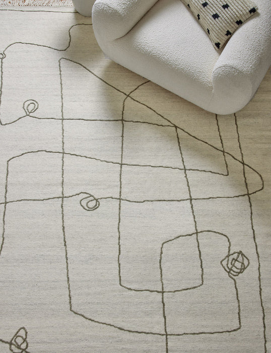 Line Drawing Flatweave Rug by Sarah Sherman Samuel