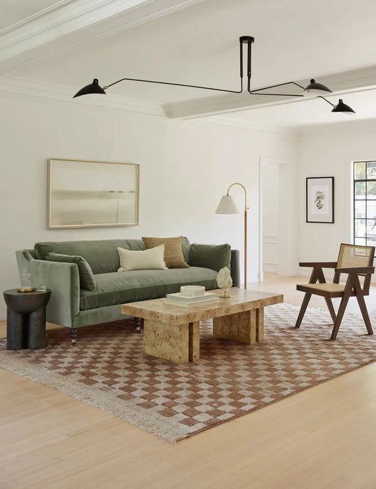 Irregular Checkerboard Hand-Knotted Wool Rug by Sarah Sherman Samuel