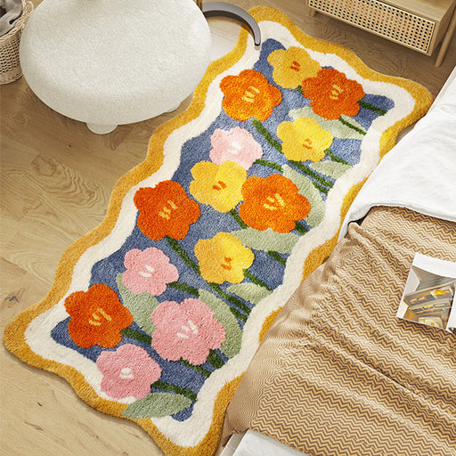 Feblilac Lovely Flowers Bedroom Runner Mat Mom‘s Day Gift