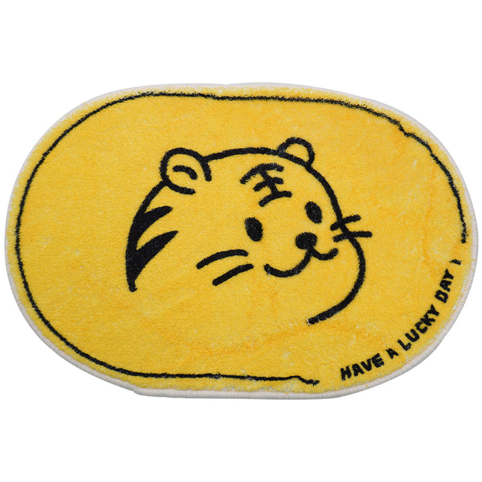 Lovely Tiger Elliptical Yellow Mat