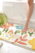 Feblilac Lovely Happy Flowers and Leaves Grey and White Ground Bath Mat