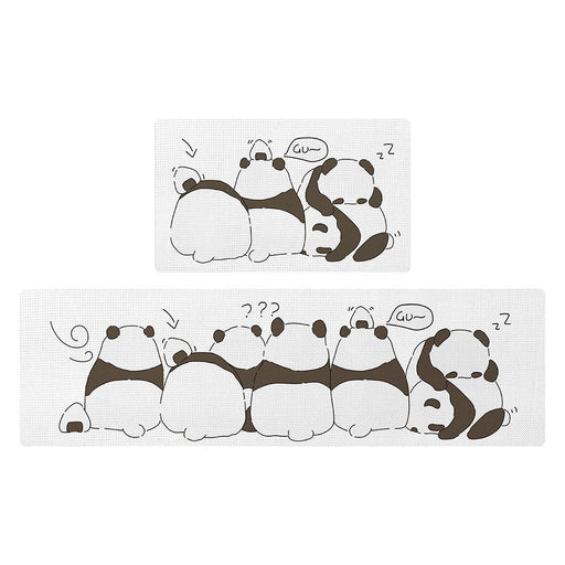 Feblilac Lovely Pandas Animal PVC Leather Kitchen Mat