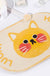 Lucky and Happy Yellow Cat Elliptical Bath Mat