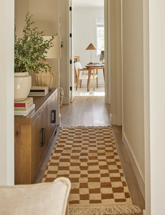 Irregular Checkerboard Hand-Knotted Wool Rug by Sarah Sherman Samuel