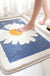 Feblilac Daisy Flower Bath Mat, Chrysanthemum Bathroom Rug, 23x64 inches