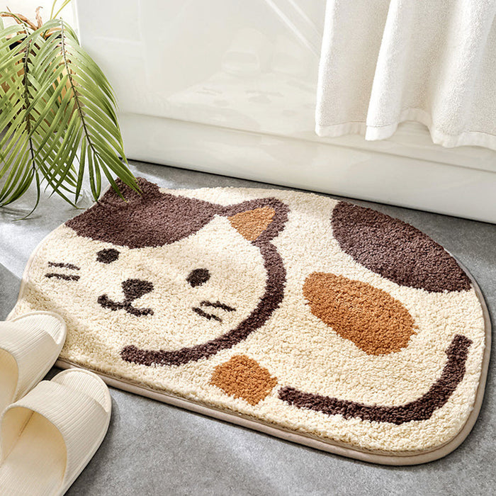 Feblilac Smiling Cat Bath Mat