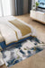 Feblilac Abstract Modern Concise Style Blue and White Bridge Town and River Bedroom Rug