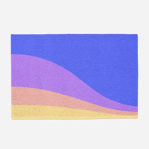 Feblilac Blue Purple Mountain Tufted Bath Mat