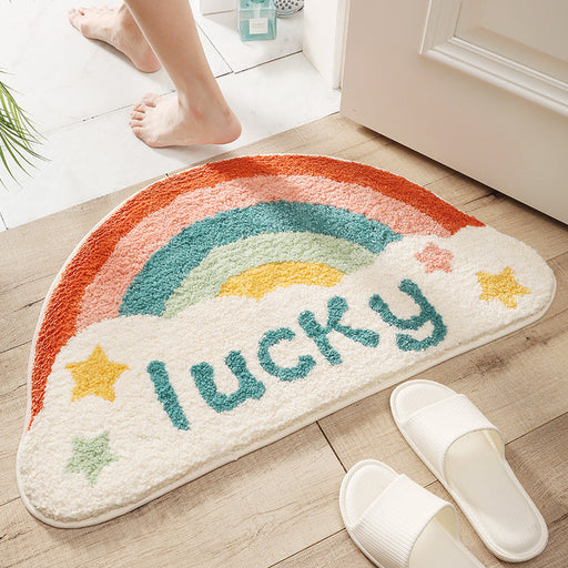 Feblilac Semicircle Rainbow Bath Mat