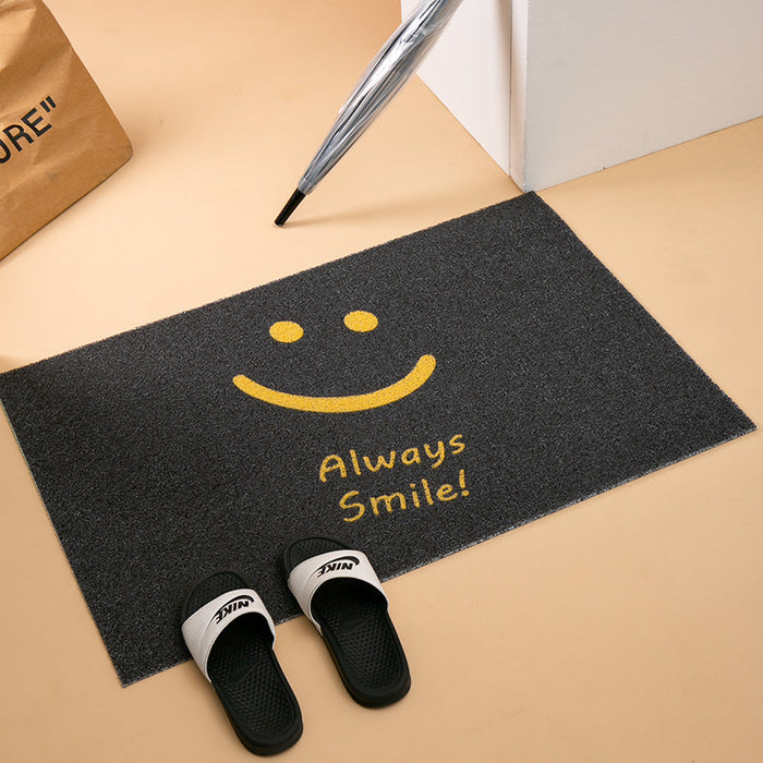 Black Smile Door Mat