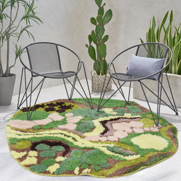 Feblilac 3D Mossy Forest Leaves Area Rug Mat Carpet Mom‘s Day Gift