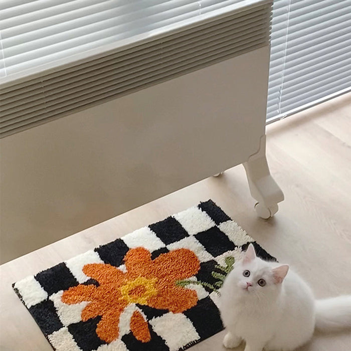 Feblilac Multicolored Checkerboard Bath Mat