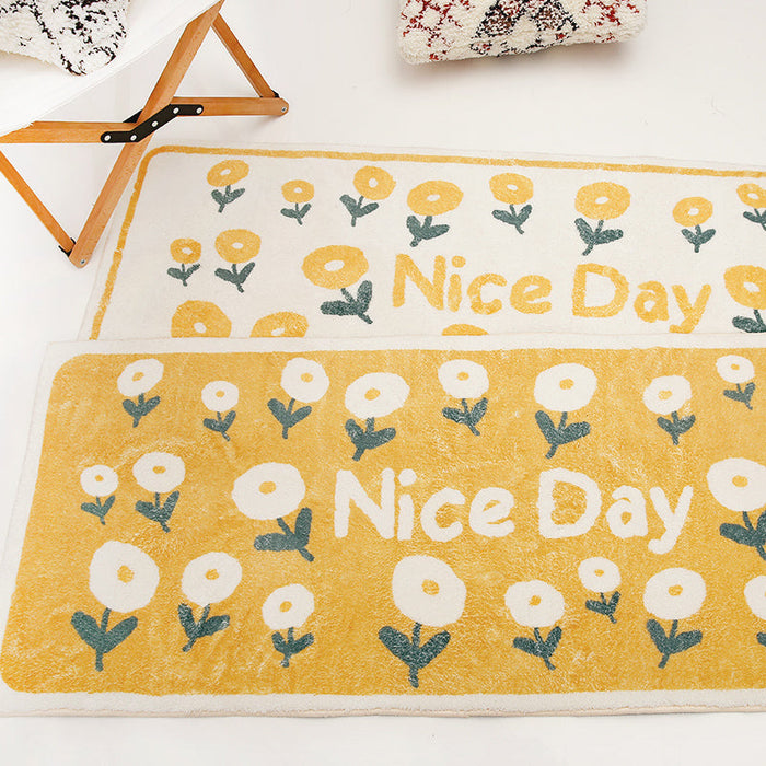 Nice Day Yellow Flowers Runner Bedroom Mat