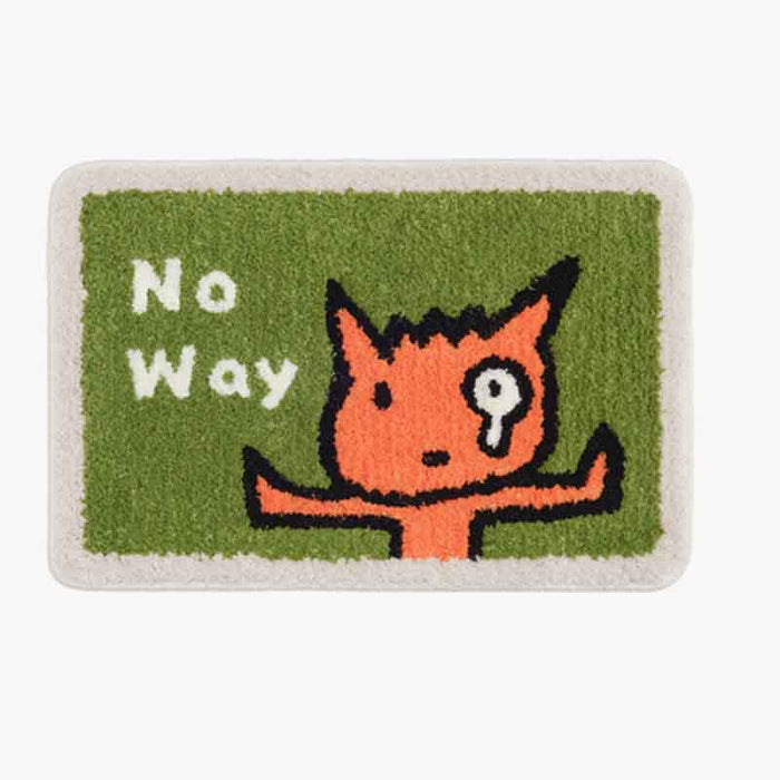 No Way Cartoon Dinosaur Bath Mat