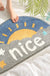 Feblilac Semicircle Sun and Cloud Bath Mat, Have A Nice Day Mat