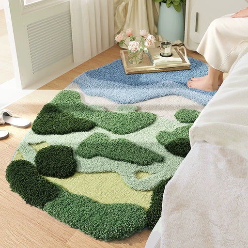 Feblilac Moss Ocean Bedroom Rug Long Runner