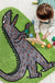 Cute Dinosaur Bedroom Rug, Irregular Shape Mat, Cute Cartoon Area Rug