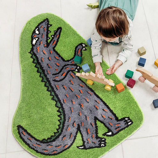 Cute Dinosaur Bedroom Rug, Irregular Shape Mat, Cute Cartoon Area Rug