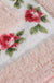 Feblilac Pink Rose Flower Bath Mat, Lovely Floral Garden Bathroom Rug, Soft Flush Non-Slip Water Absorbent Mat for Bath Tub Shower Room