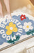 Feblilac Semicircle Three Little Flowers Tufted Bath Mat