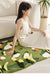 Feblilac Green Moss and Flowers Tufted Bath Mat