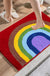 Feblilac Rainbow Bedroom Mat, Cute Colorful Rug