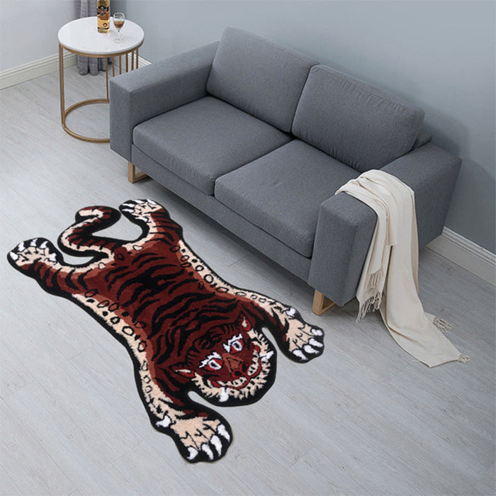 Feblilac Tibetan Tiger Animal Tufted Bathroom Mat, Area Rug, Bedroom Mat