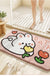 Feblilac Cute Animals Pink Rabbit and Flowers Tufted Bath Mat