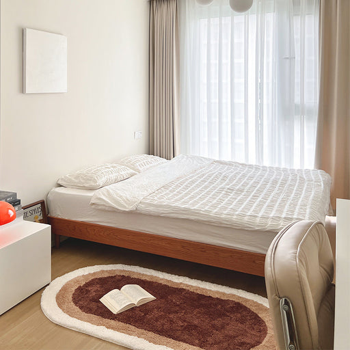 Brown Oval Runner Bedroom Mat