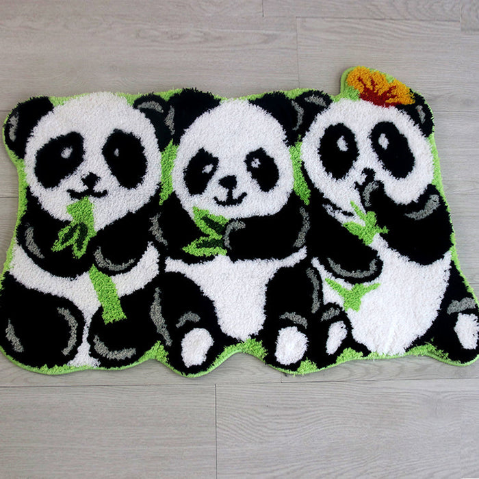 Cute Panda Bathroom Mat, Black and White Animal Decor