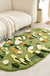 Feblilac Green Moss and Flowers Tufted Bath Mat