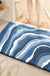 Abstract Blue Orange Curve Bath Mat, Tufted Mat for Bathroom