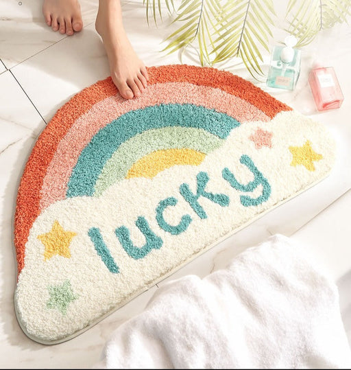 Feblilac Semicircle Rainbow Bath Mat