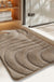 Feblilac Solid Color Tufted Bath Mat, Curve Pattern Bathroom Rug