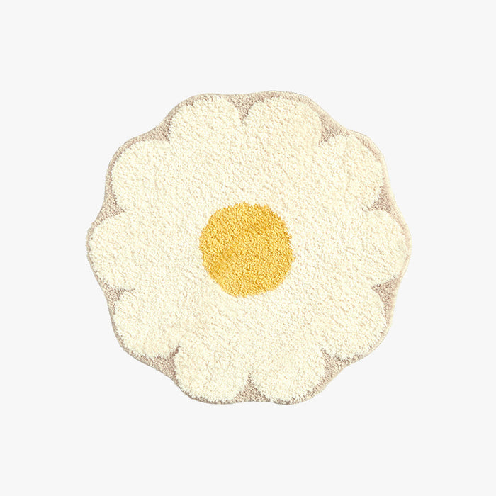 Cute Round Daisy Flower Mat Area Rug
