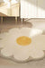 Cute Round Daisy Flower Mat Area Rug