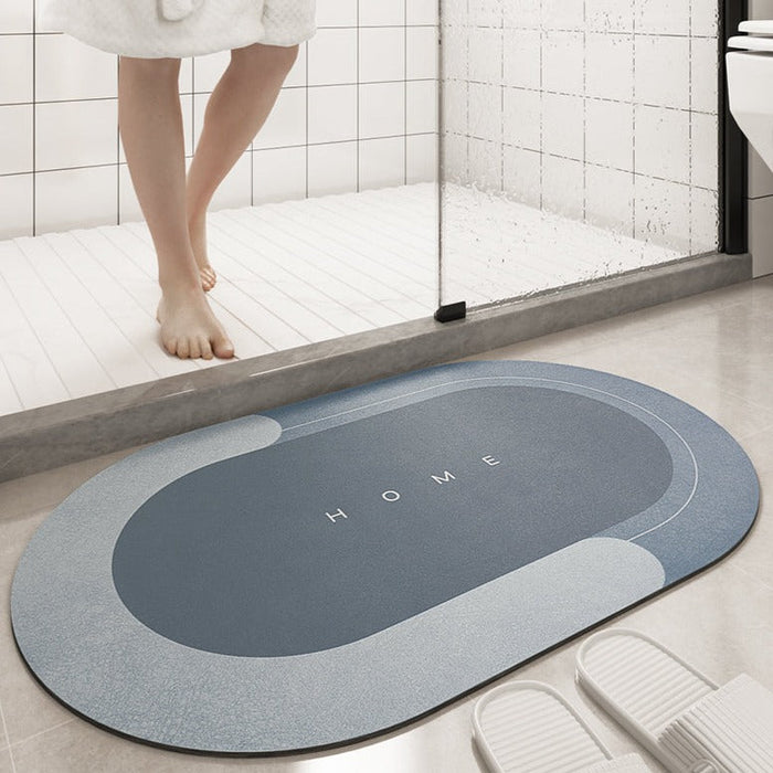 Oval Diatomaceous Earth Bathroom Mat