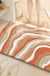 Abstract Blue Orange Curve Bath Mat, Tufted Mat for Bathroom