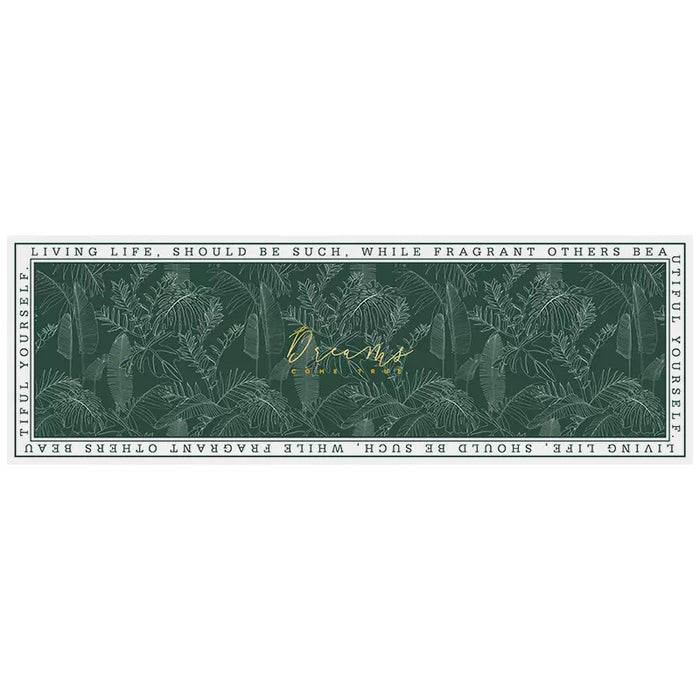 Feblilac Flower PVC Leather Kitchen Mat