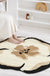 Feblilac Black Border flowers Tufted Bath Mat