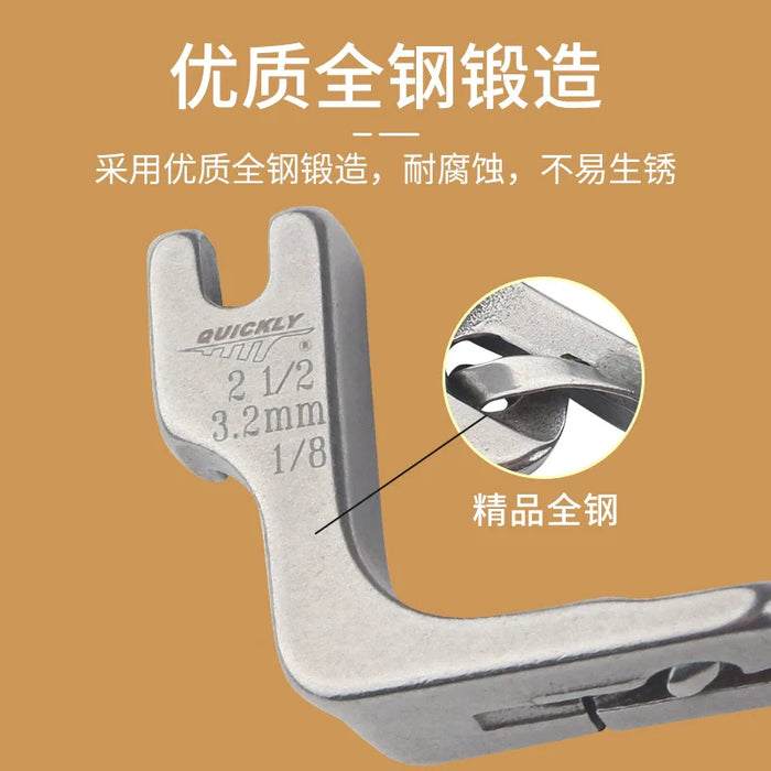 Genuine Goods Taiwan Quick-Availability Curling Presser Foot Industrial Machine Flat Hemmer Thin Chiffon Special Hem Cuff Hem