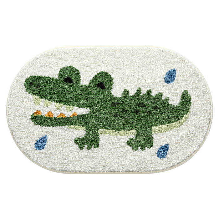 Feblilac Cute Animals Crocodile Bathing Tufted Bath Mat