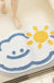 Feblilac Sunshine White Clouds Tufted Bath Mat