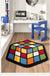 Feblilac Colorful Rubik's Cube Tufted Bath Mat