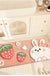 Feblilac Cute rabbit and strawberry Tufted Bath Mat