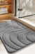 Feblilac Solid Color Tufted Bath Mat, Curve Pattern Bathroom Rug