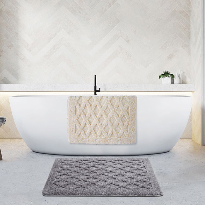 Solid Color Bathroom Mat, Water-Absorbent Bath Mat