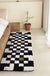 Black and White Checkerboard Bedroom Mat