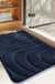 Feblilac Solid Color Tufted Bath Mat, Curve Pattern Bathroom Rug