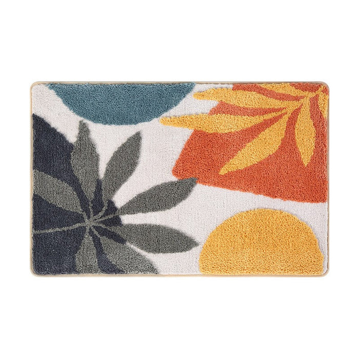 Colorful Tropical Leaves Bath Mat